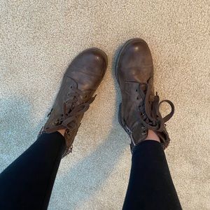 Rock & Candy Brown Lace-Up Ankle Boots